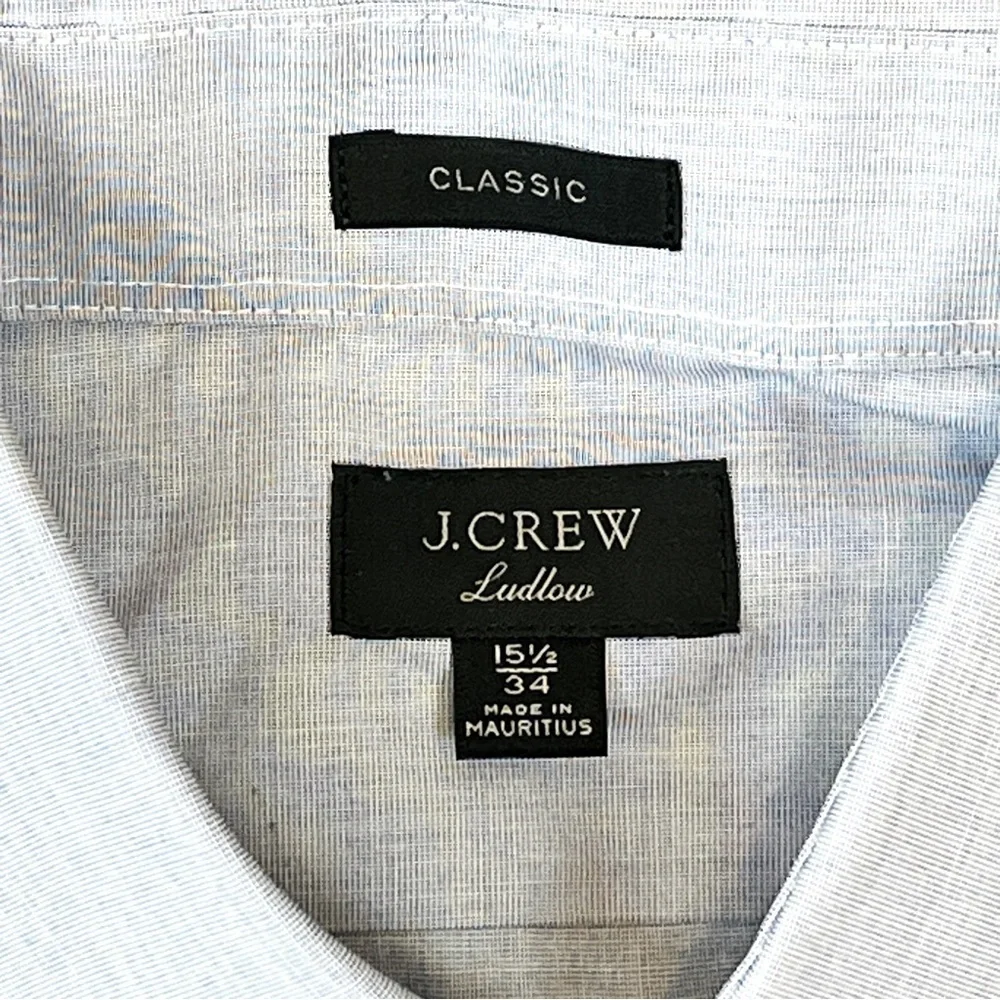 J. Crew Mens Classic Ludlow Button Down Shirt. Light Blue Size 15 1/2 - 34 #1212